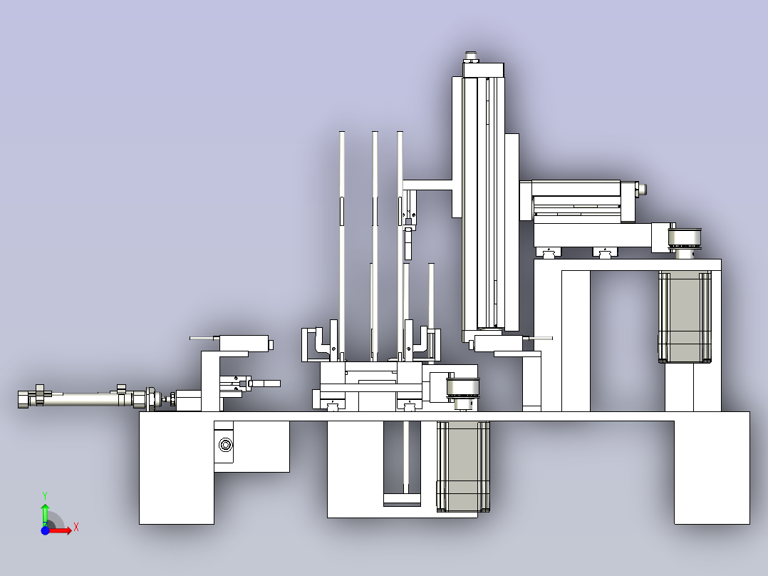 桌面式的弹夹取放料机构前视图