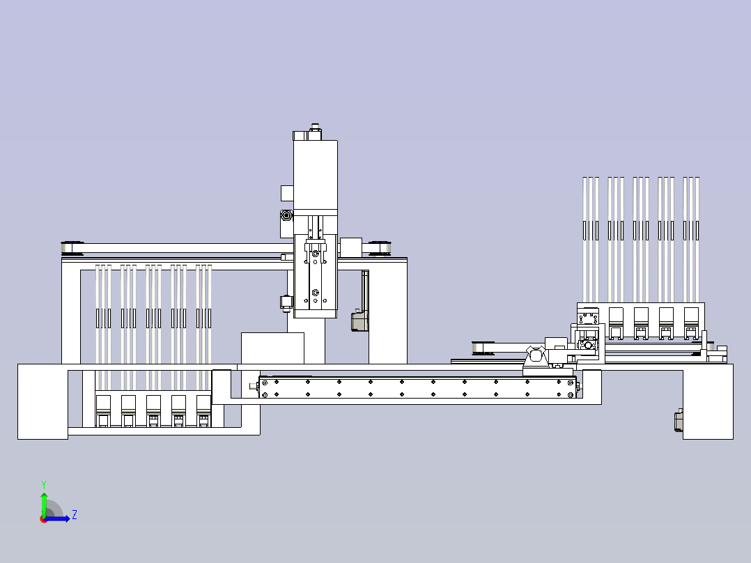桌面式的弹夹取放料机构左视图