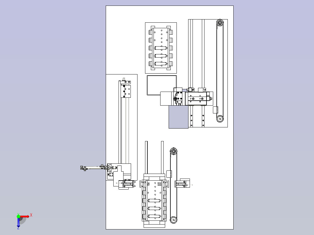桌面式的弹夹取放料机构俯视图