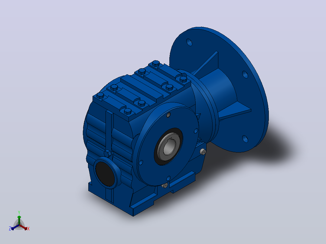 SA47ZP蜗轮蜗杆减速机SA47-17-M1-A-Φ25-P90正等轴测图
