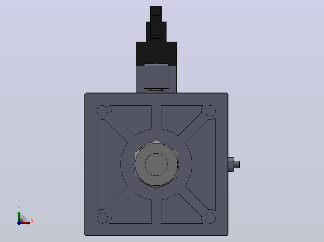 10A-5V系列无给油润滑气缸(通电时拉式)[10A-5 SD 250 B 400 SD]前视图