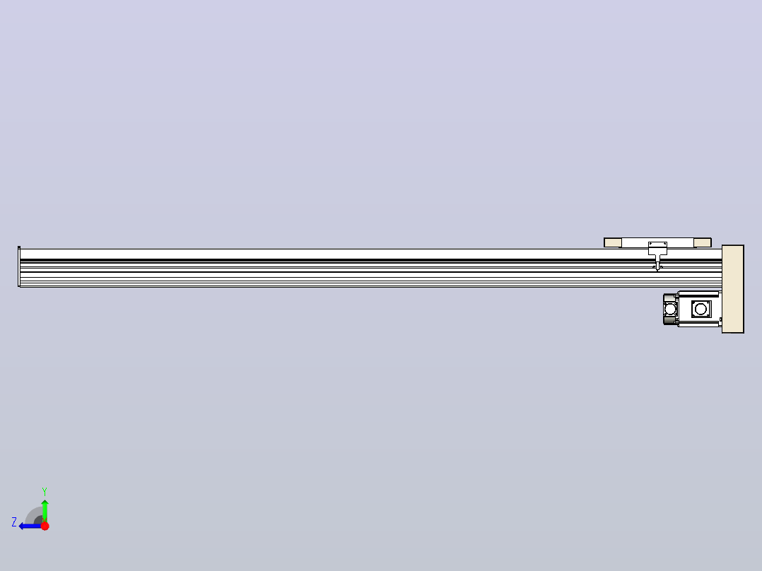 滚珠丝杠直线轴带导轨全封闭TPA-HCR-220D-3210C-L1600-MP-Y-P1K-N3右视图