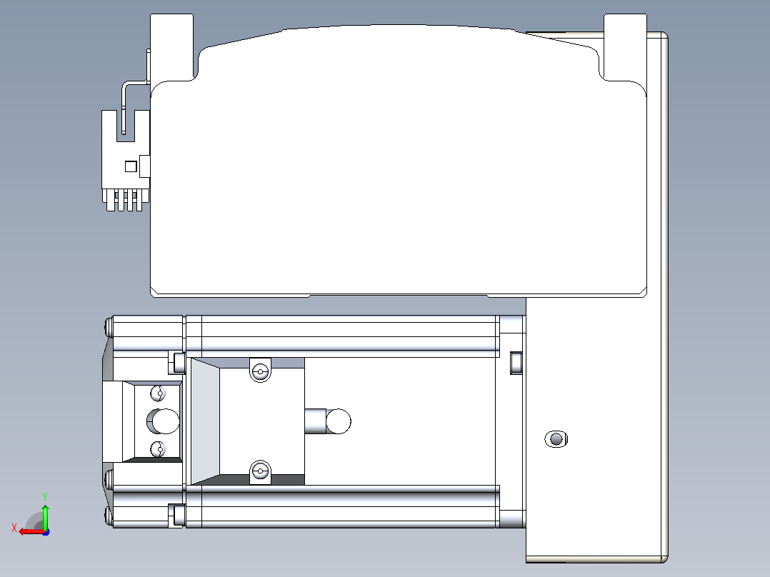 皮带直线轴半封闭可选导轨TPA-HNB-140D-120-L350-LP-Y-P40-N3后视图