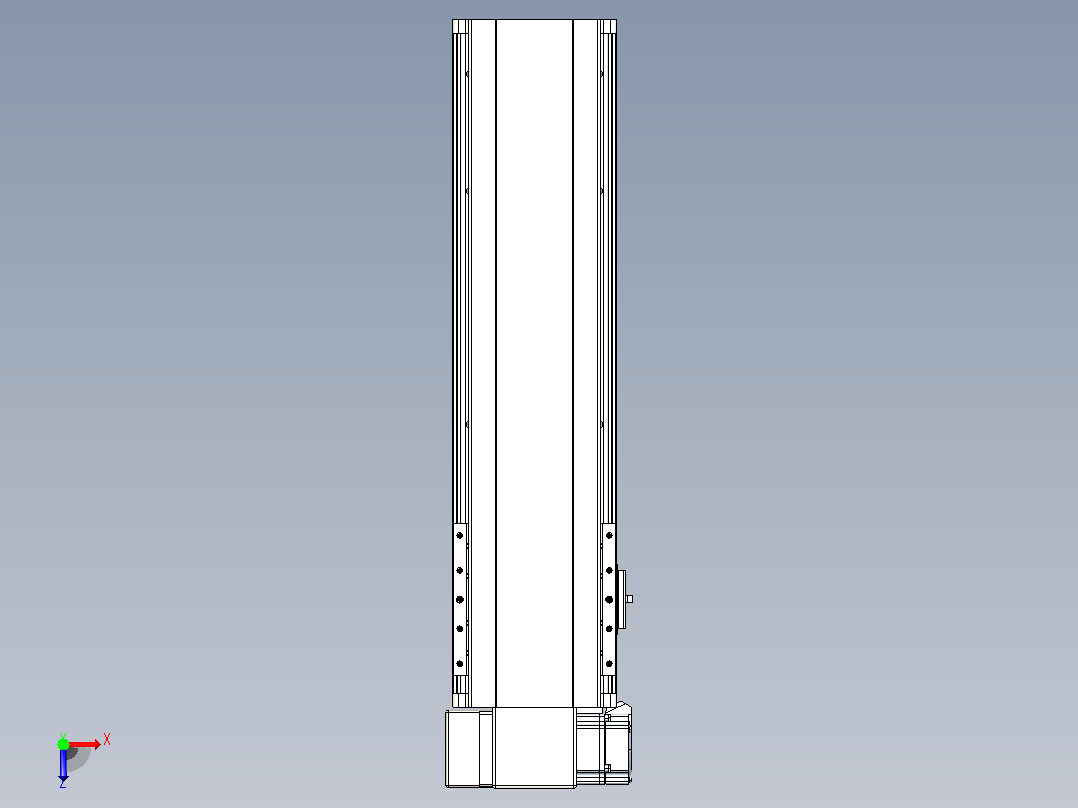 皮带直线轴半封闭可选导轨TPA-HNB-140D-120-L350-LP-Y-P40-N3俯视图