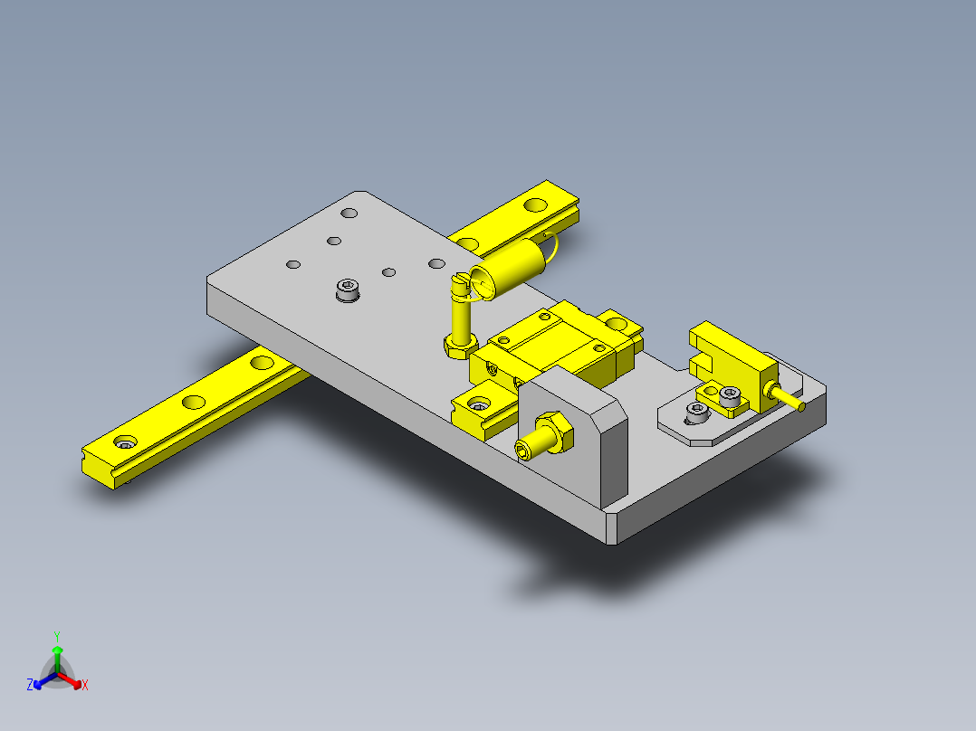 推杆过载检测机构正等轴测图