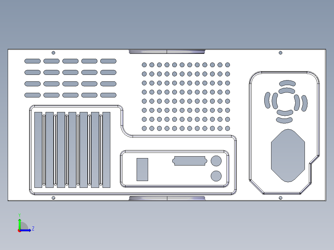 电脑机箱左视图