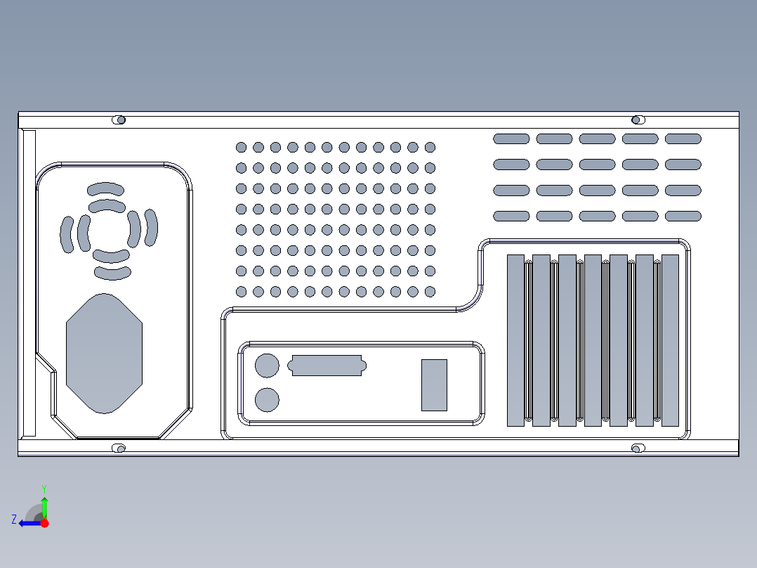 电脑机箱右视图