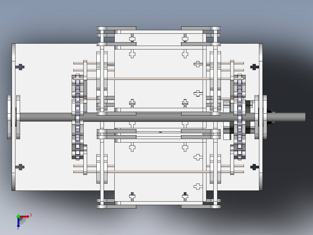 简易立体停车库演示模型3D图纸 Solidworks设计俯视图