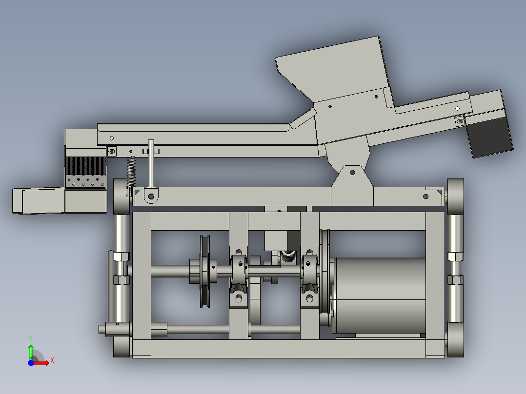 小型稻谷分离机3D数模图纸 STEP格式(1)前视图