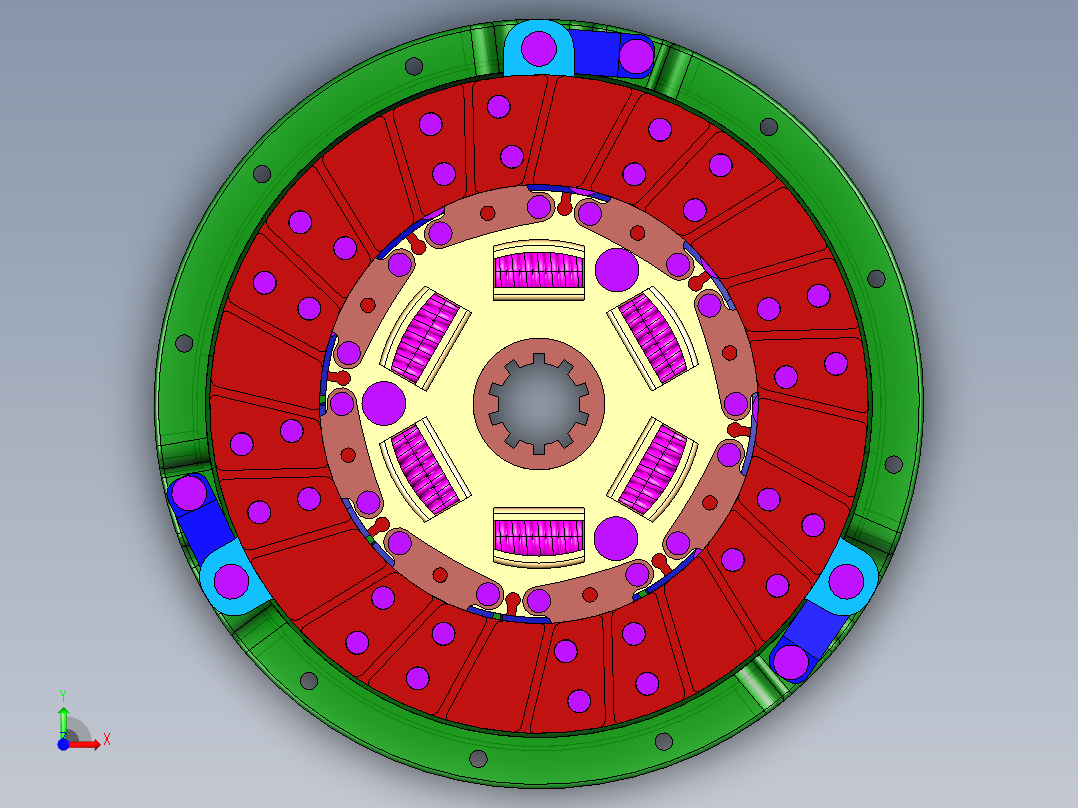 膜片弹簧离合器3D模型图纸前视图