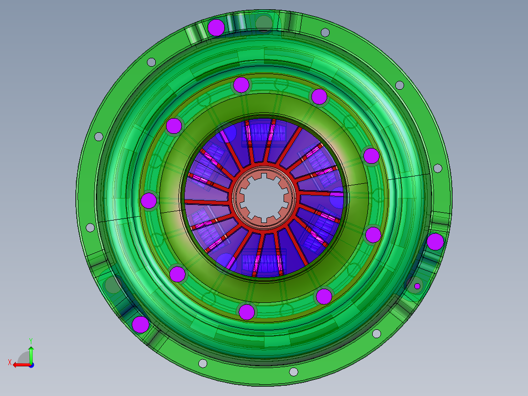 膜片弹簧离合器3D模型图纸后视图