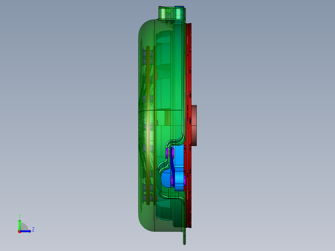膜片弹簧离合器3D模型图纸左视图