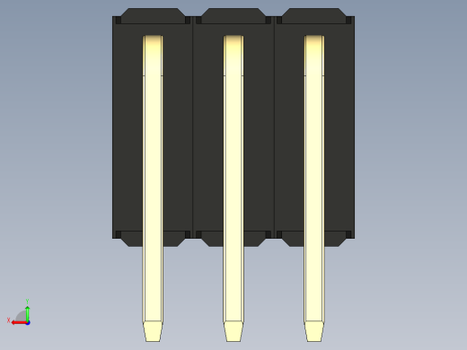 彩色公排针 100mil 2.54mm 系列-DS1022_black_3x03p_100mil_TypeD_rev1.0后视缩略图