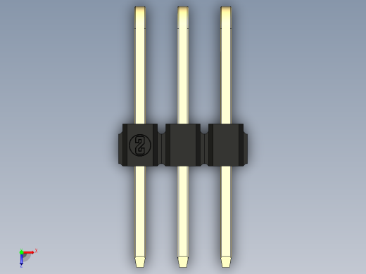 彩色公排针 100mil 2.54mm 系列-DS1022_black_3x03p_100mil_TypeD_rev1.0俯视缩略图
