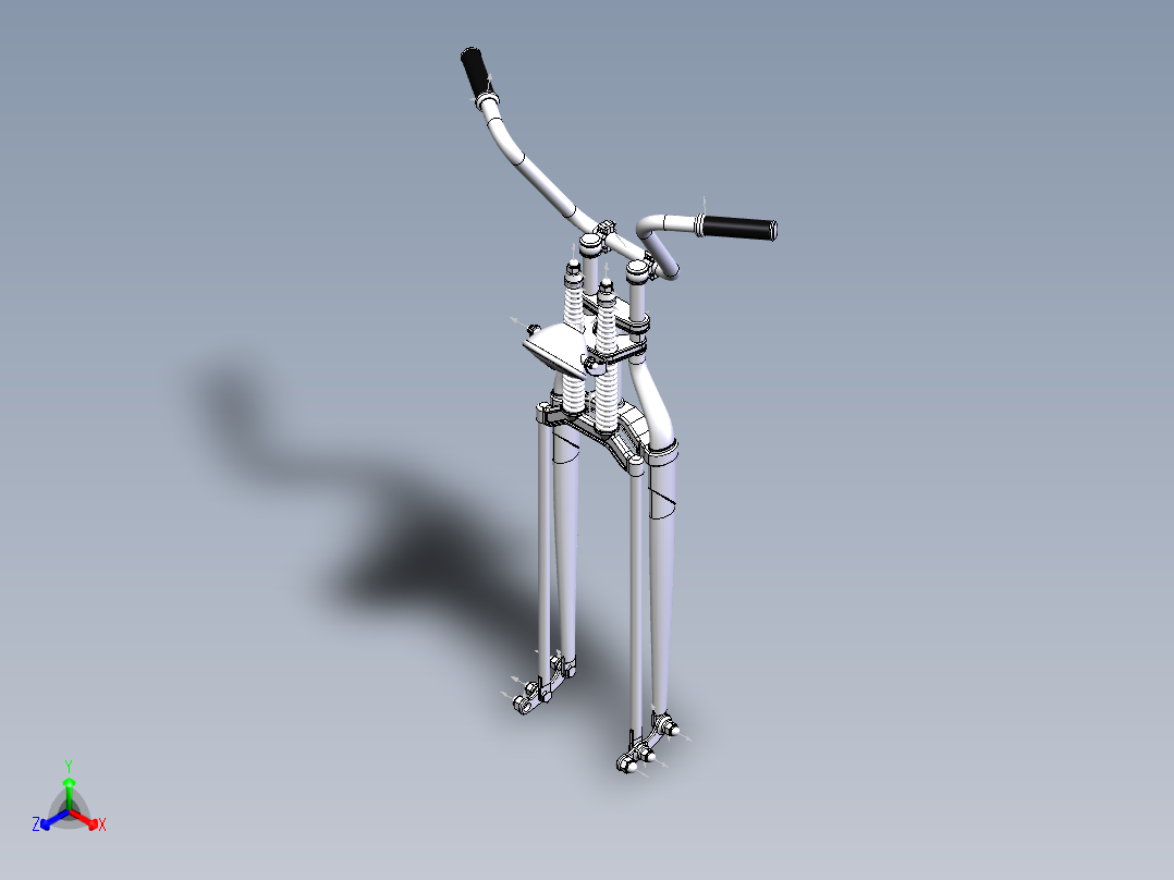 哈雷斯普林格前叉正等轴测图