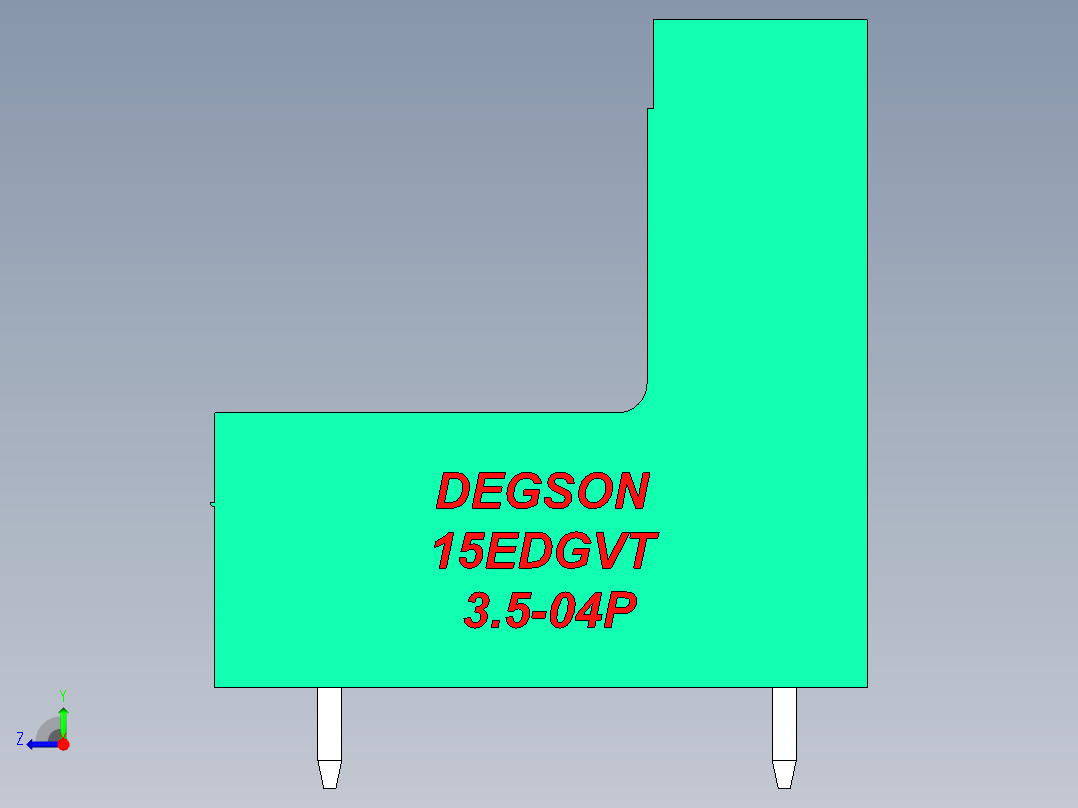 DEGSON 15EDG 系列 3.5mm 插拔式接线端子 FullPack-15EDGVT-3.5-04P-14-00AH右视图