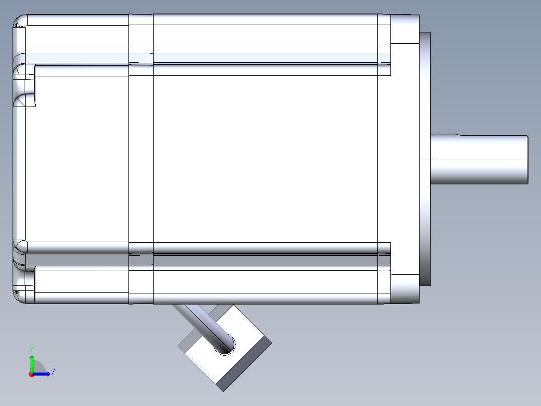 台达400W伺服电机ECMA-CX0804E7左视图