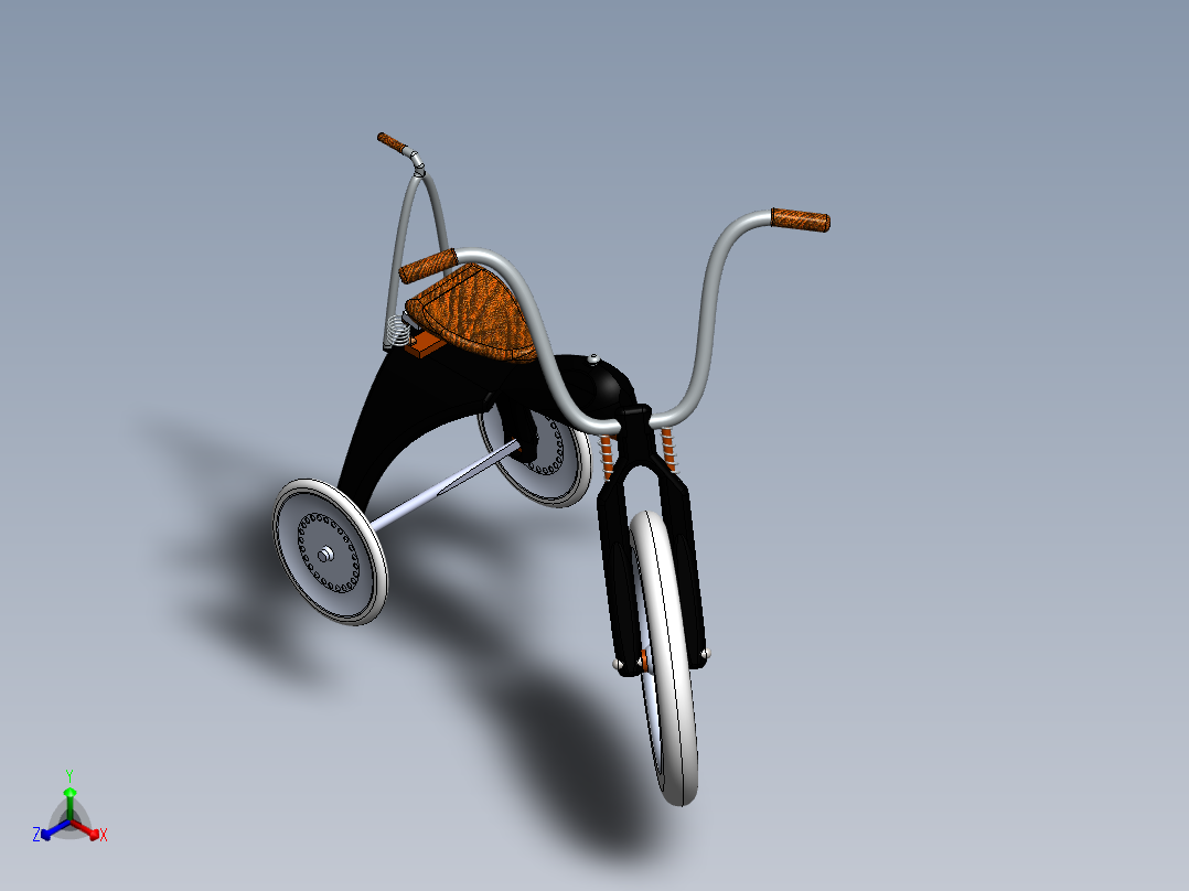 戴维森三轮车--sw正等轴测图