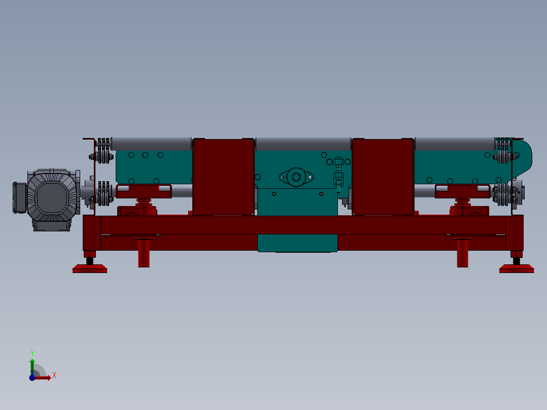 交叉传送链传送机前视图