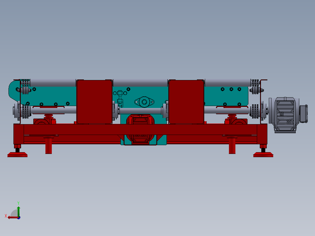 交叉传送链传送机后视图