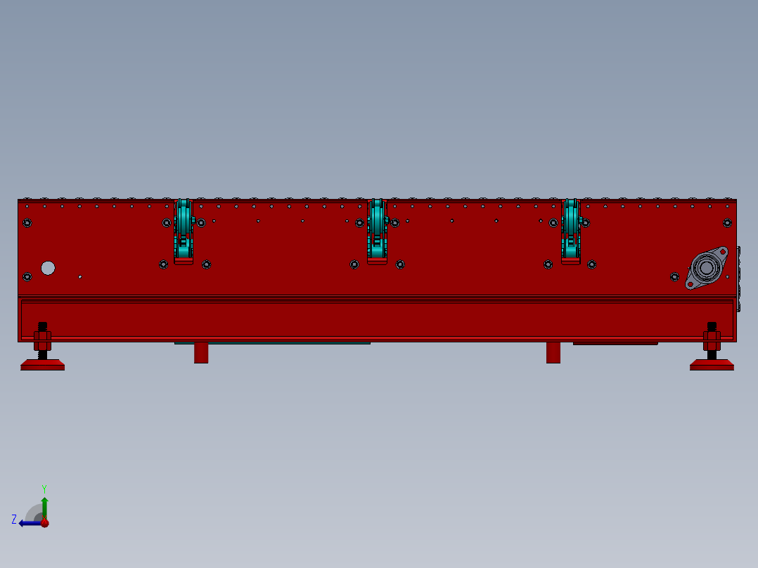 交叉传送链传送机右视图