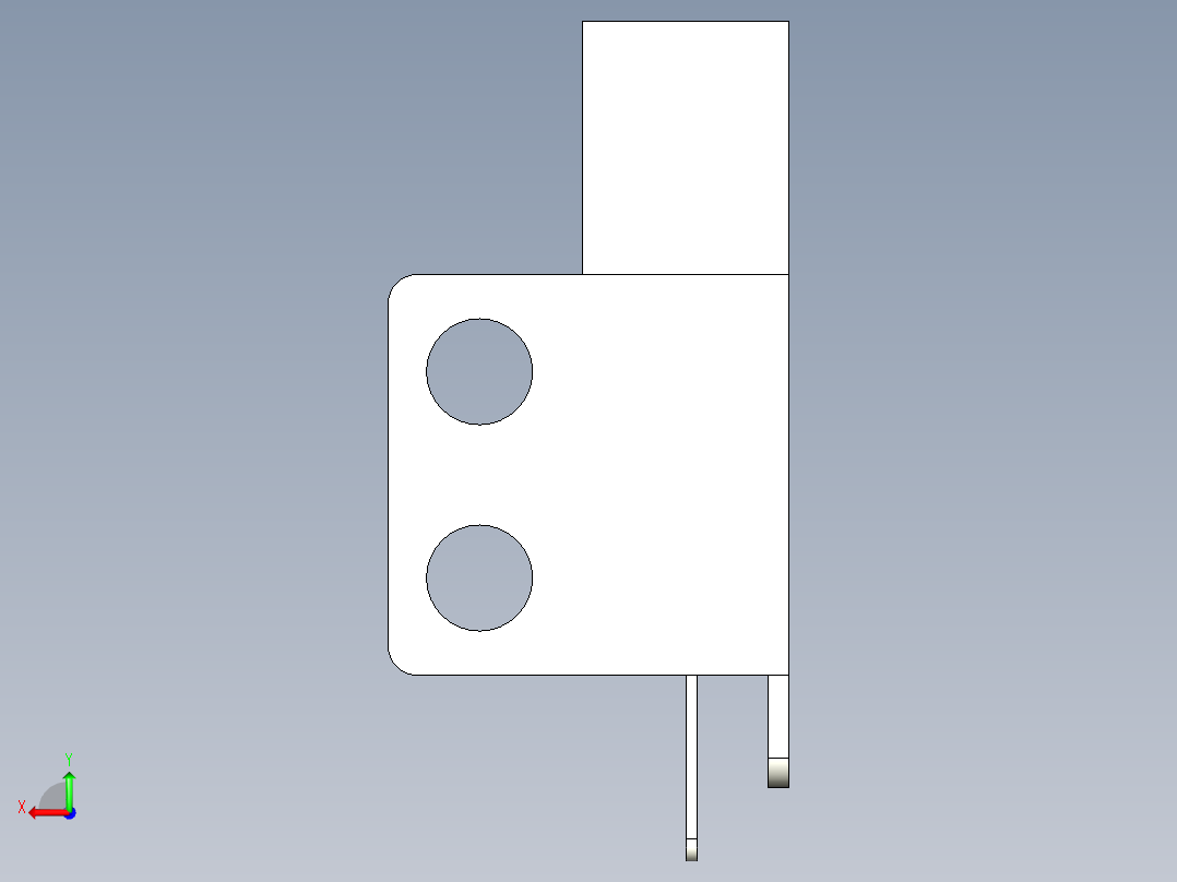 槽型光电传感器LU687_3D后视图
