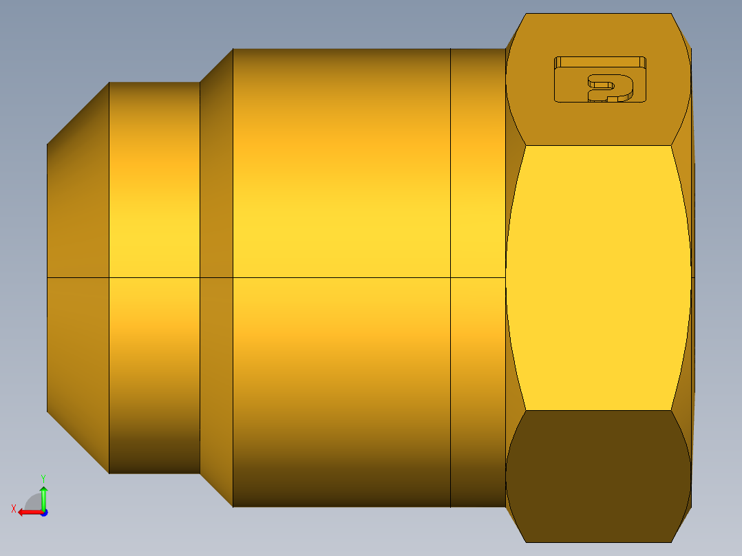 扩口式工业通用硬管接头Flared Seal Plug 639F-8后视图