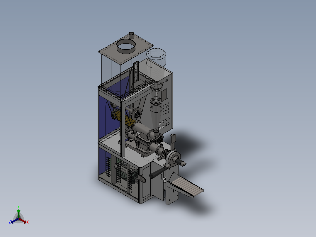 粉剂定量包装机正等轴测图