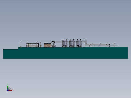 uf-ro超滤反渗透双膜法水厂 3d图 机械设计素材3D模型参考资料前视缩略图