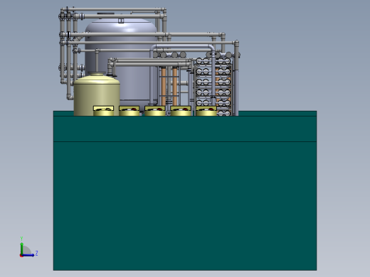 uf-ro超滤反渗透双膜法水厂 3d图 机械设计素材3D模型参考资料左视缩略图