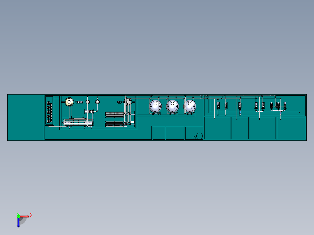 uf-ro超滤反渗透双膜法水厂 3d图 机械设计素材3D模型参考资料俯视图