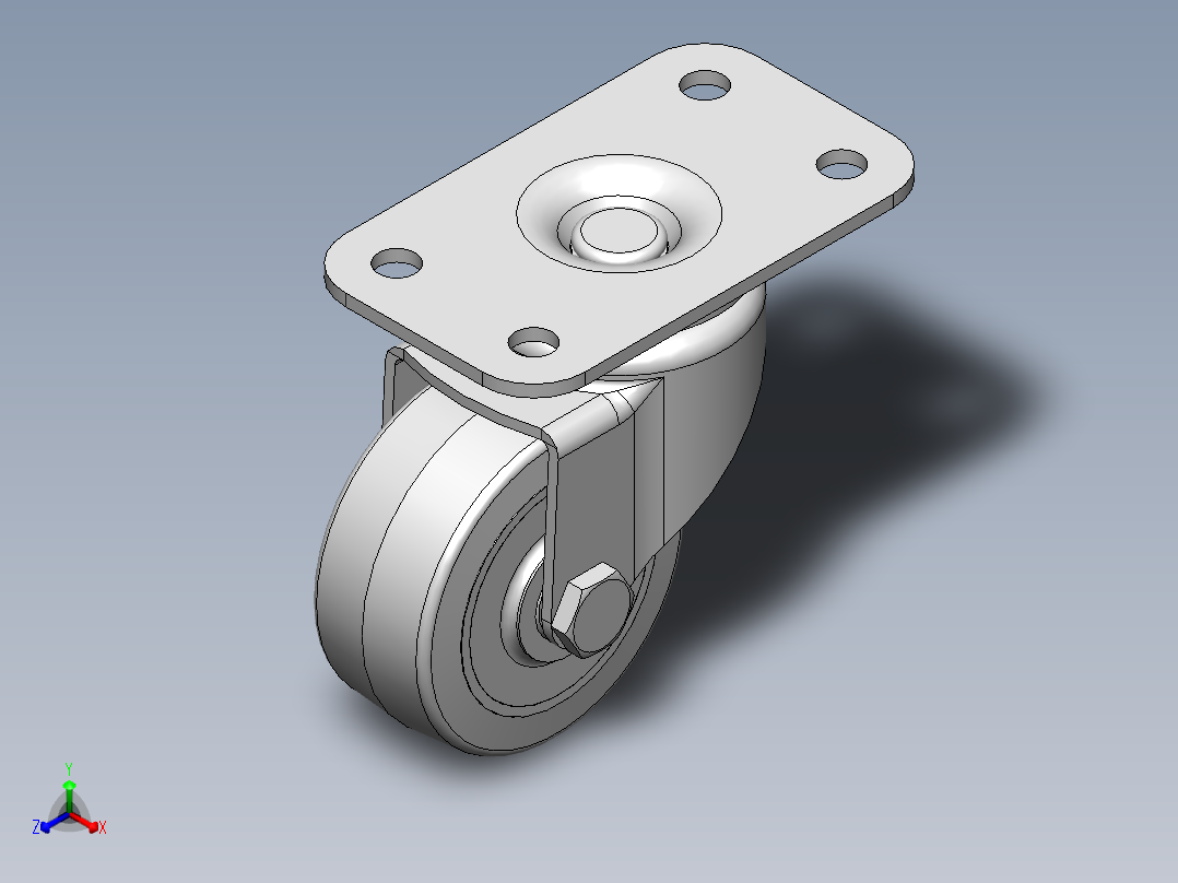 科顺脚轮Colson-1_02256_441正等轴测图