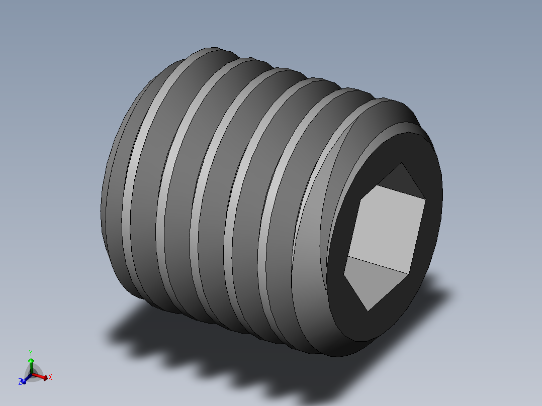 DIN 913-ISO 4026 固定螺钉-M10 L=10.SLDPRT主视图
