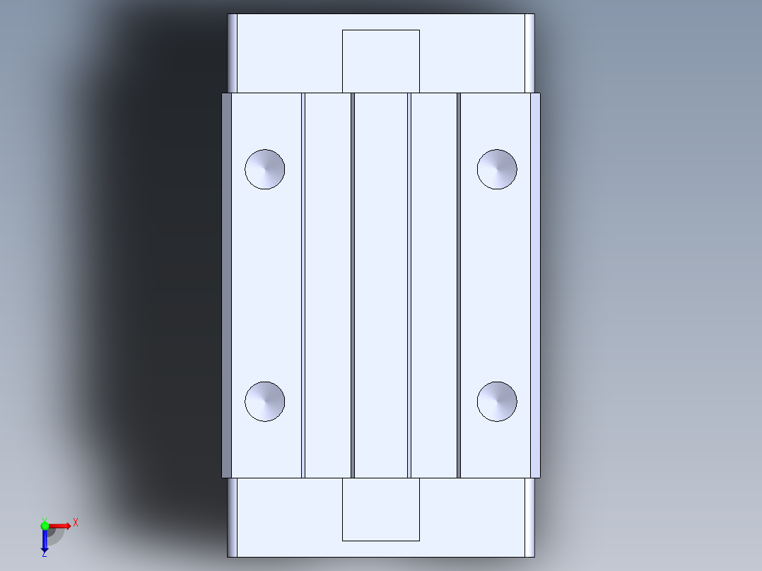 上银直线滑轨-HGH25CA 滑块俯视图