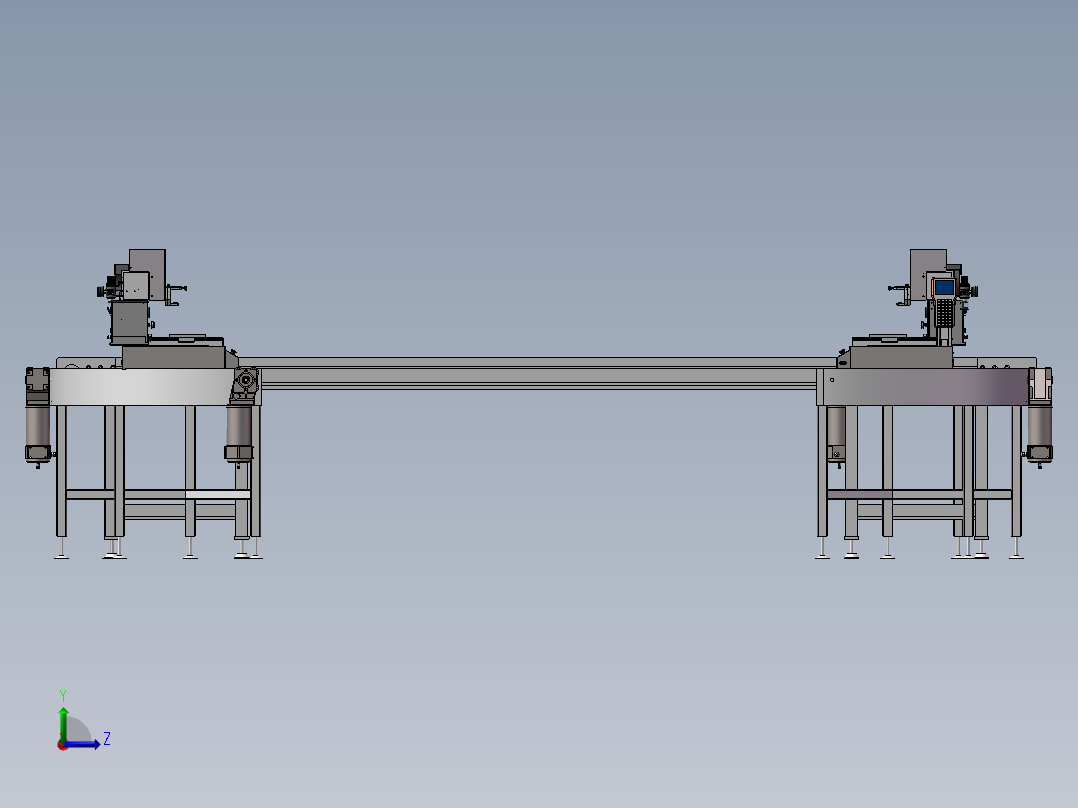 三坐标激光点焊机产线sw17可编辑左视图