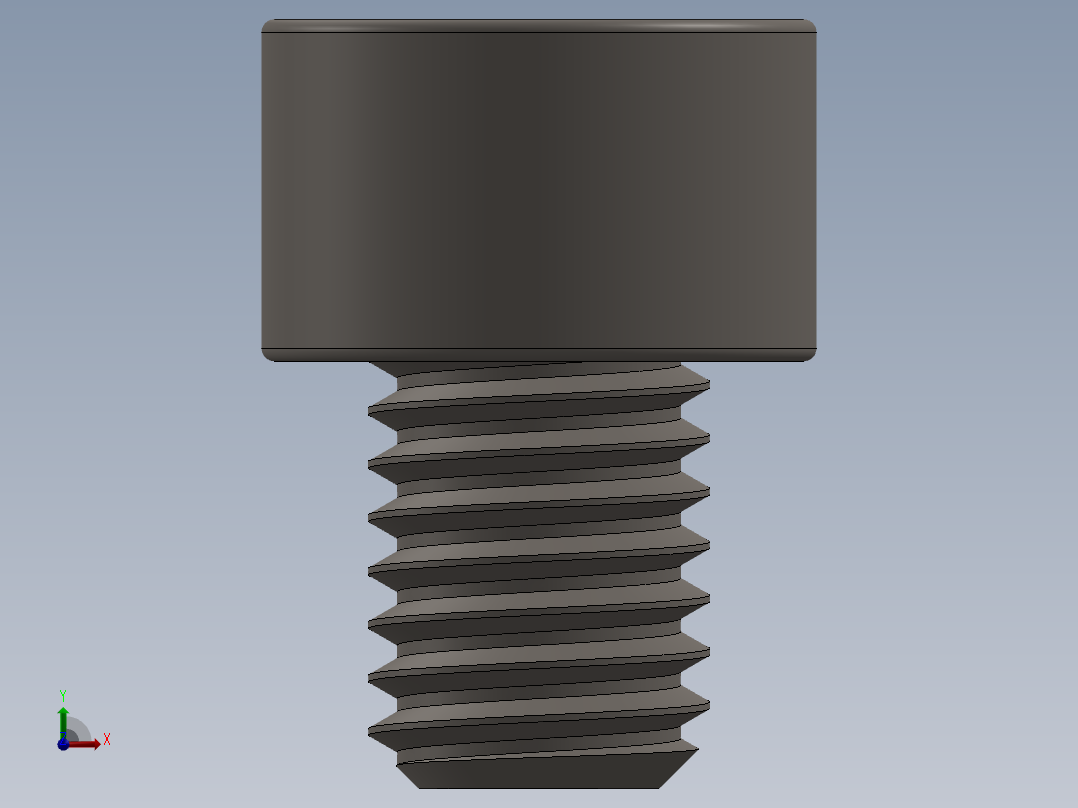 Screw_DIN_912_M8x10F_A2.SLDPRT公制内六角螺钉前视图