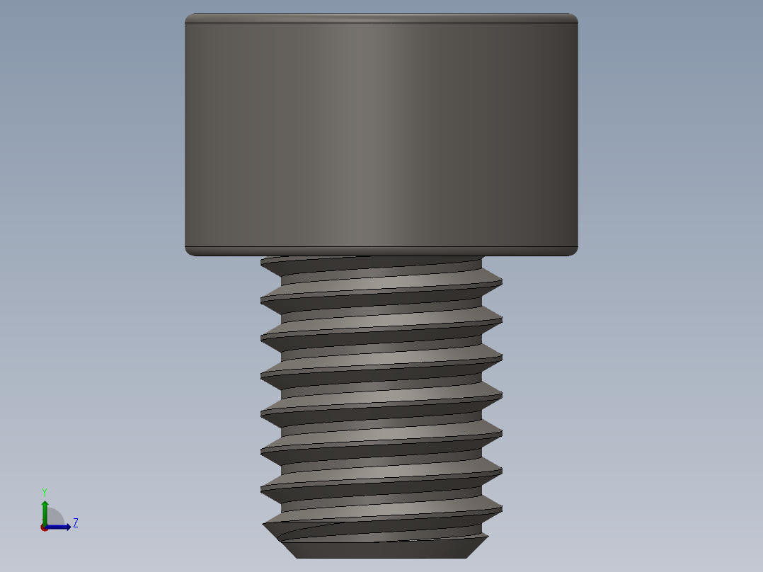 Screw_DIN_912_M8x10F_A2.SLDPRT公制内六角螺钉左视图