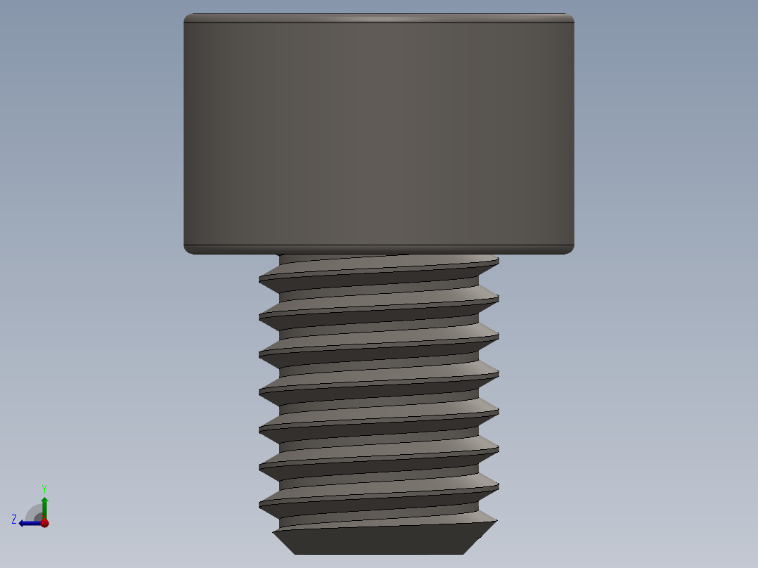 Screw_DIN_912_M8x10F_A2.SLDPRT公制内六角螺钉右视图