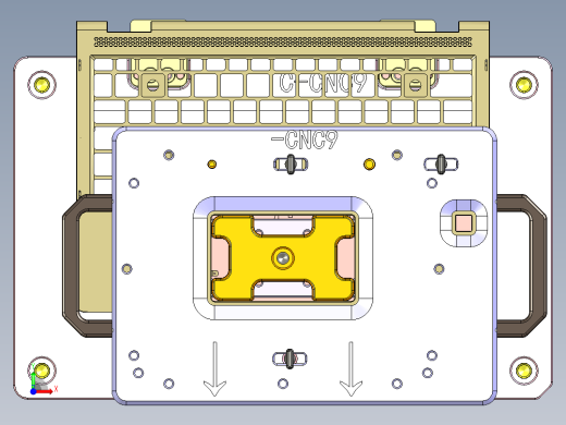 电脑外壳铣TP框C角高光治具前视缩略图