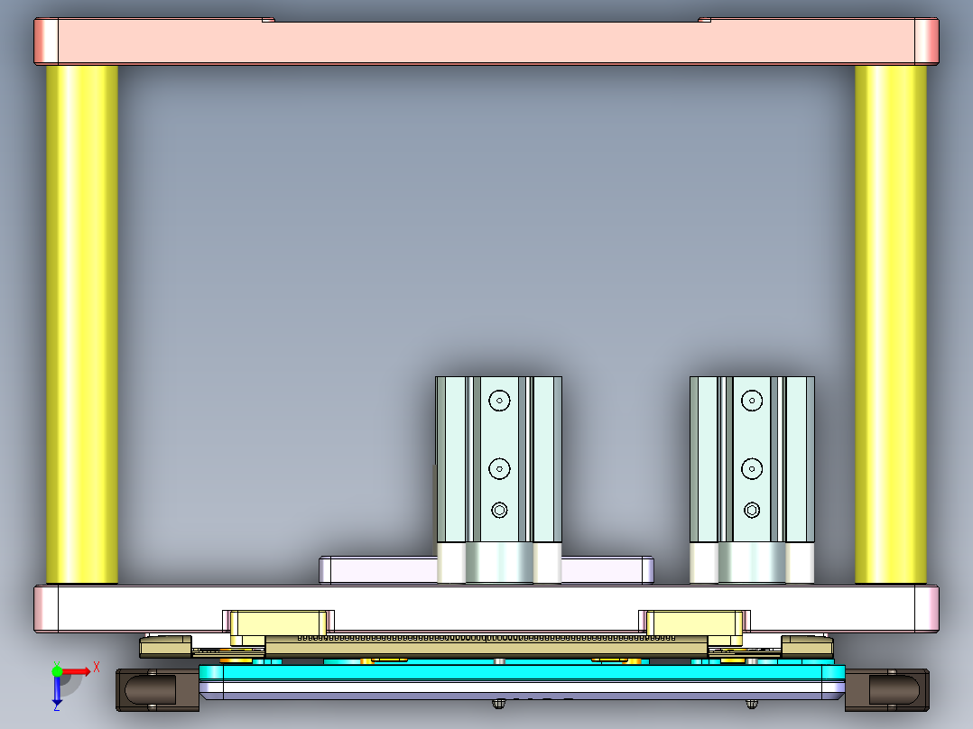 电脑外壳铣TP框C角高光治具俯视图
