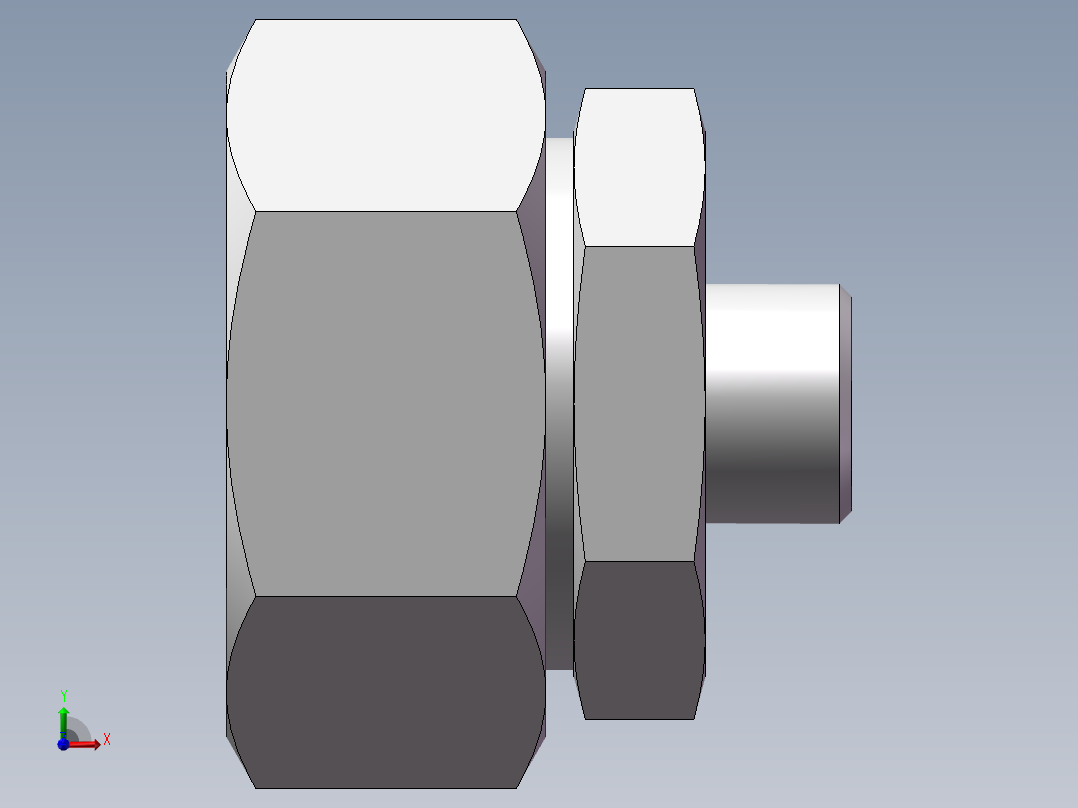 直通变径接头、2C-18-45前视图