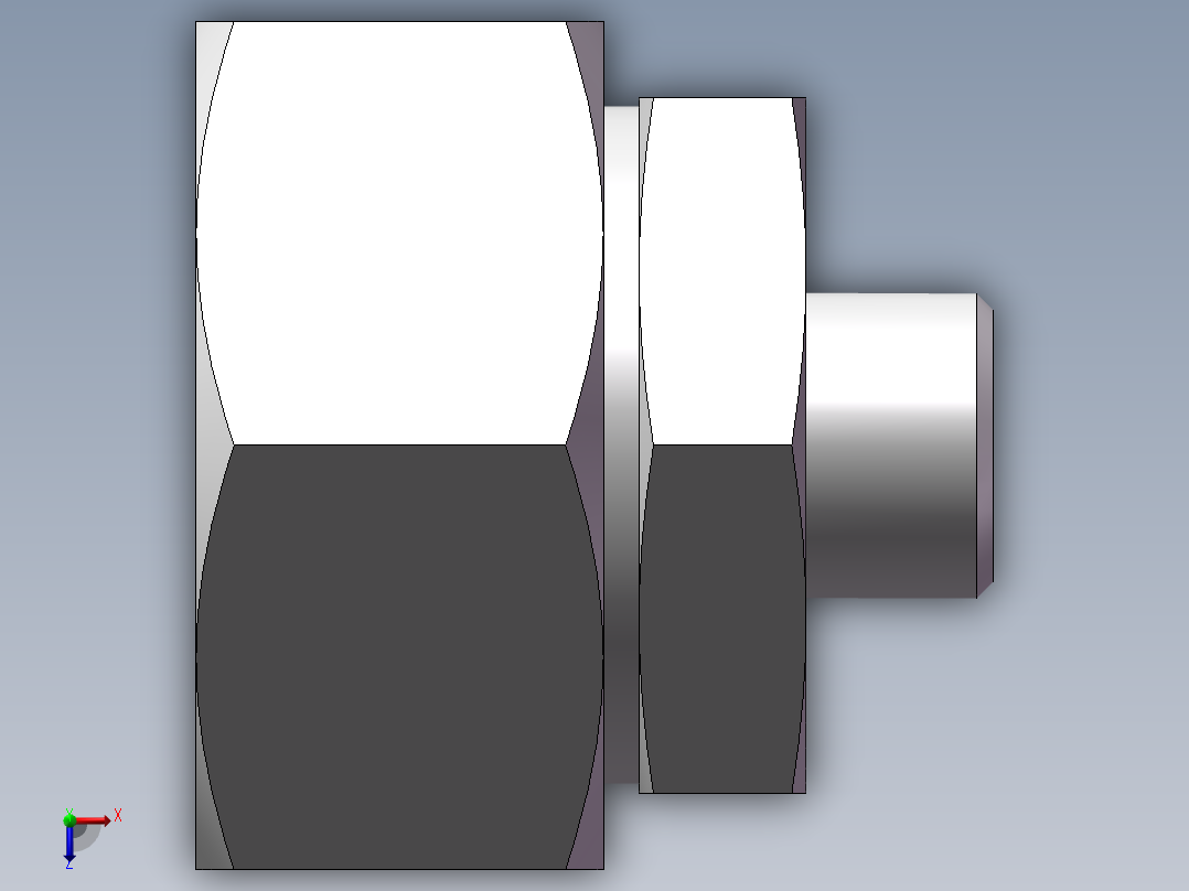 直通变径接头、2C-18-45俯视图