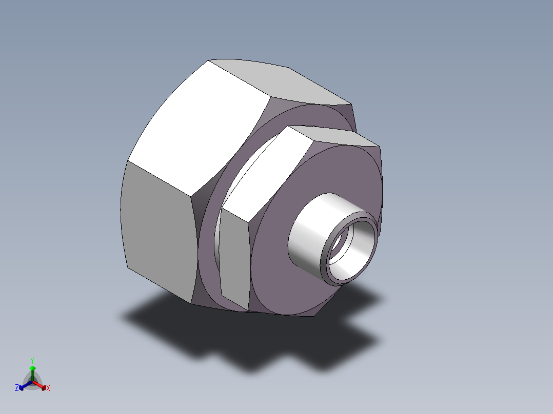 直通变径接头、2C-18-45正等轴测图