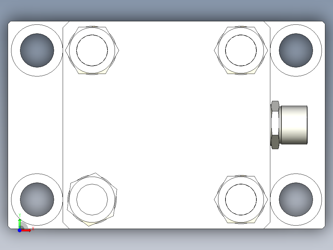 一种液压缸模型前视图