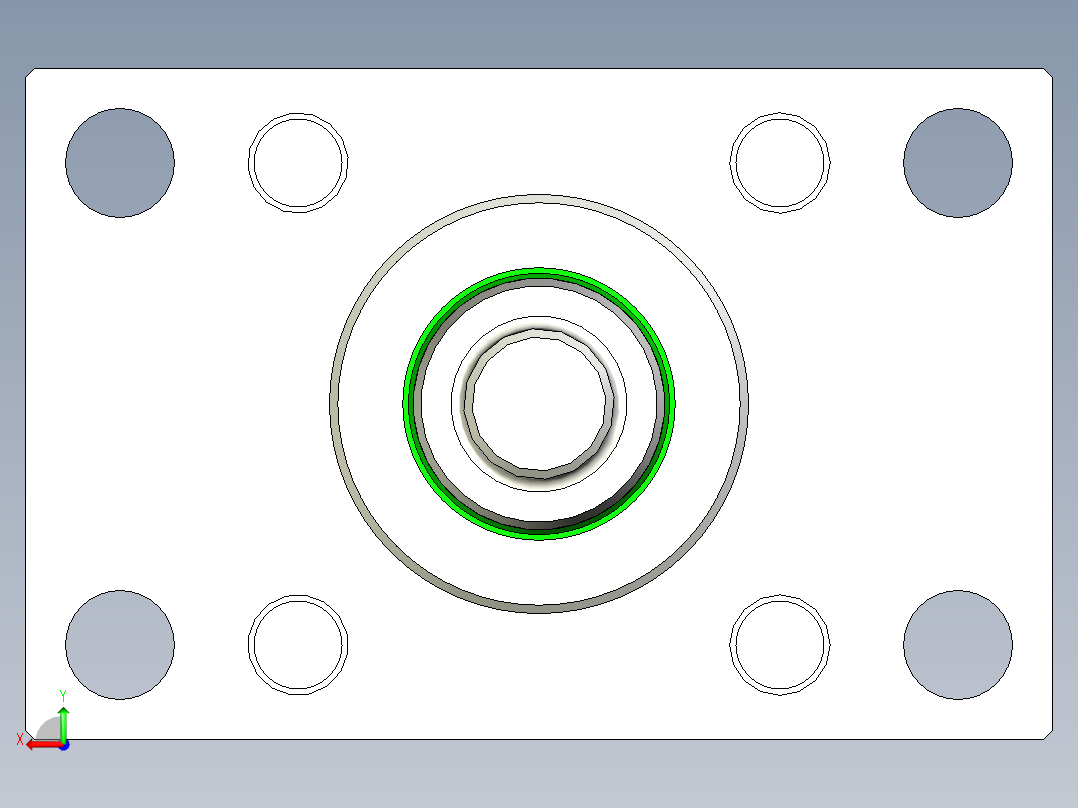 一种液压缸模型后视图