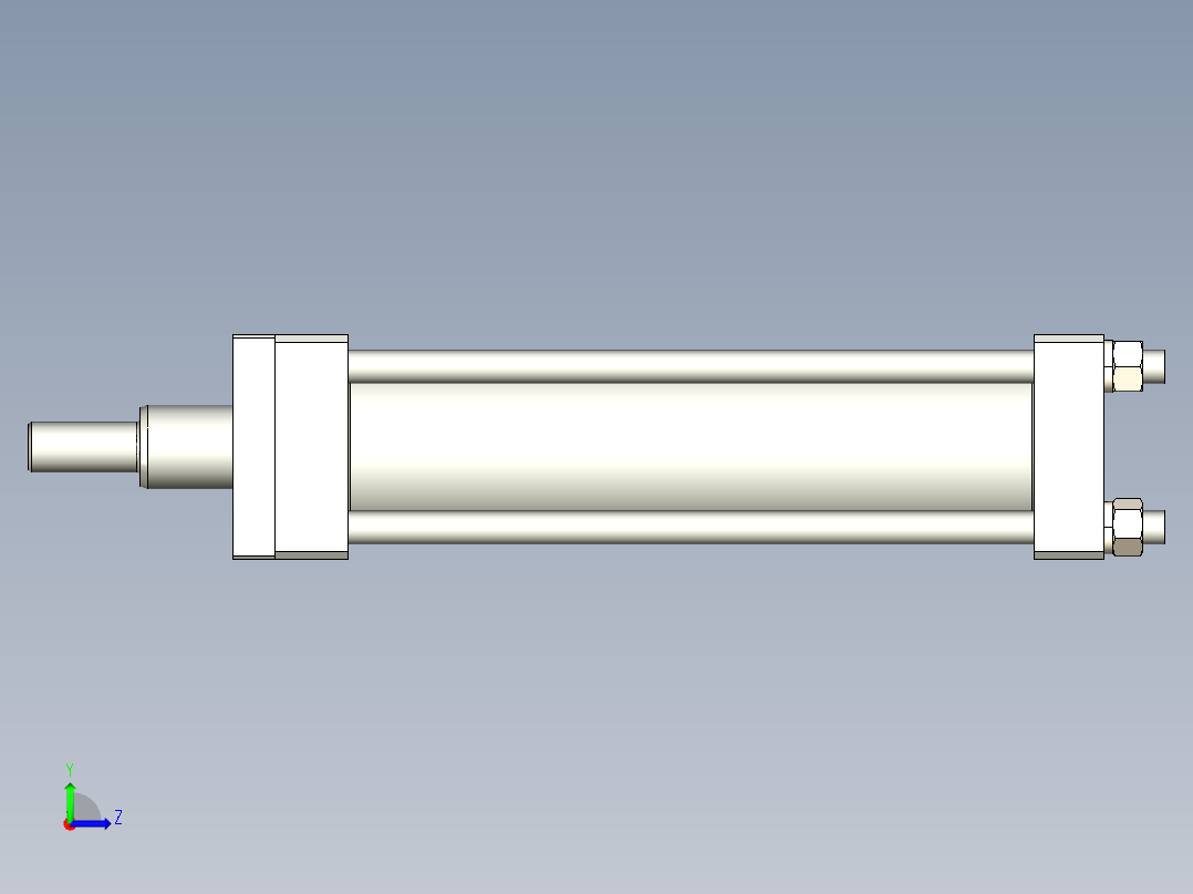 一种液压缸模型左视图