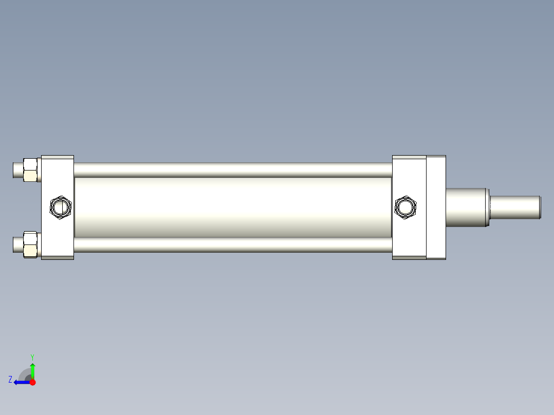 一种液压缸模型右视图