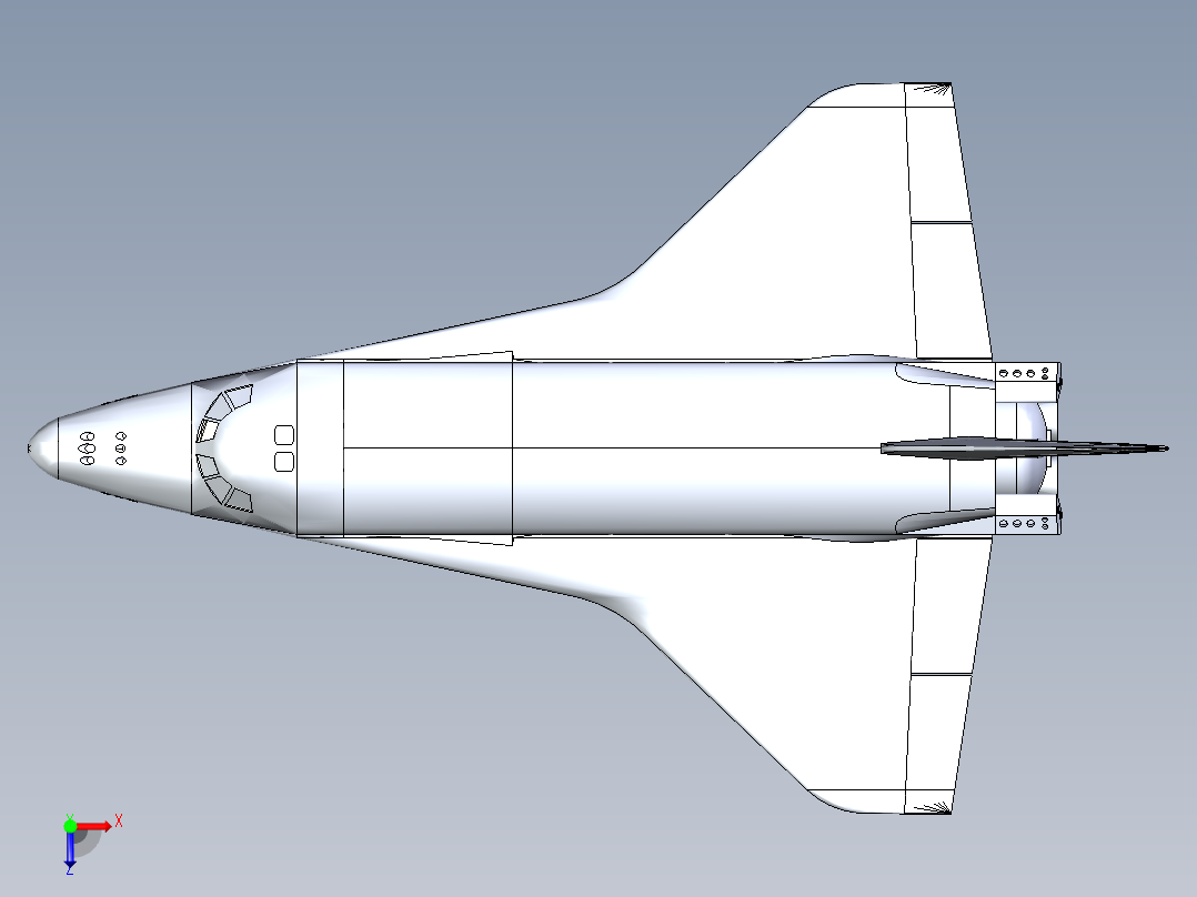 B2004083-苏联太空穿梭机俯视图