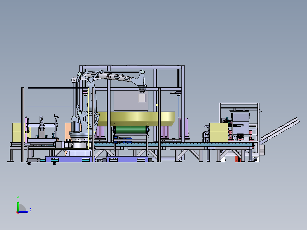 食品装箱码垛流水线左视图