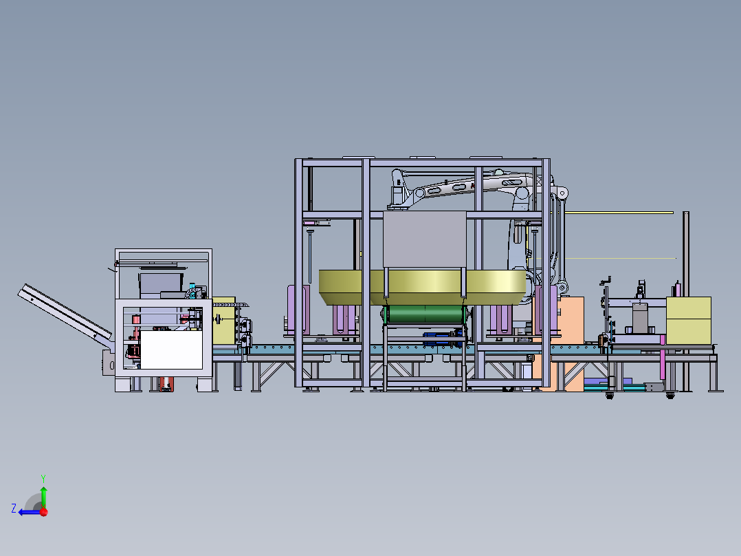 食品装箱码垛流水线右视图